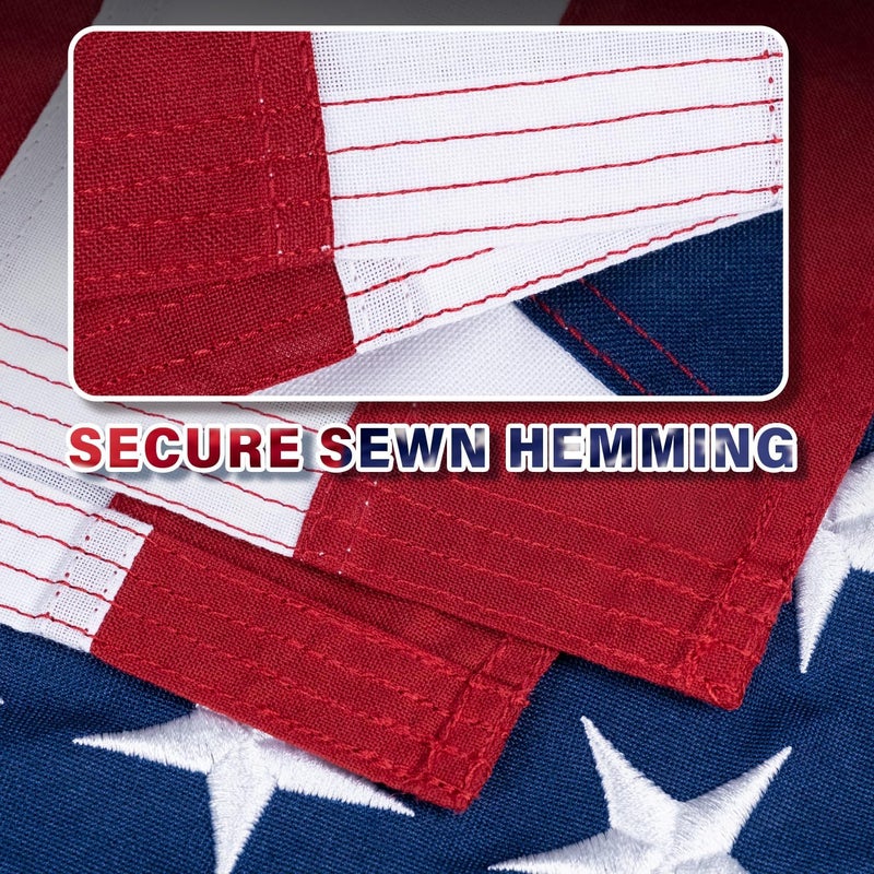 MVPRING American Flag 6x10 FT TearProof Series, Heavy Duty Tough Spun Polyester USA Flags High Wind for Outside Outdoor with Durable Embroidered Stars Sewn Stripes Brass Grommets - Image 2